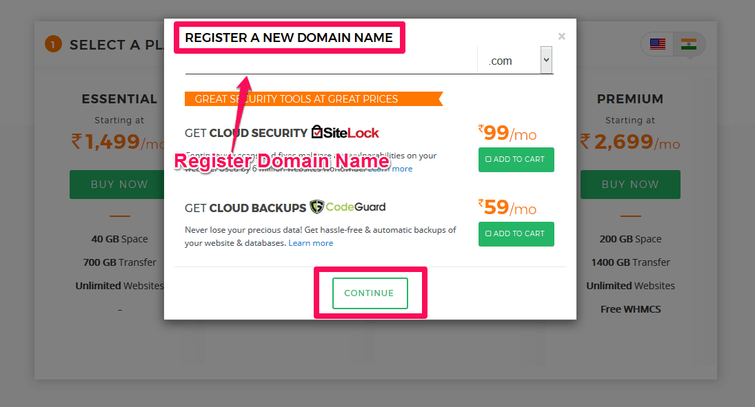 BigRock Register Domain Name