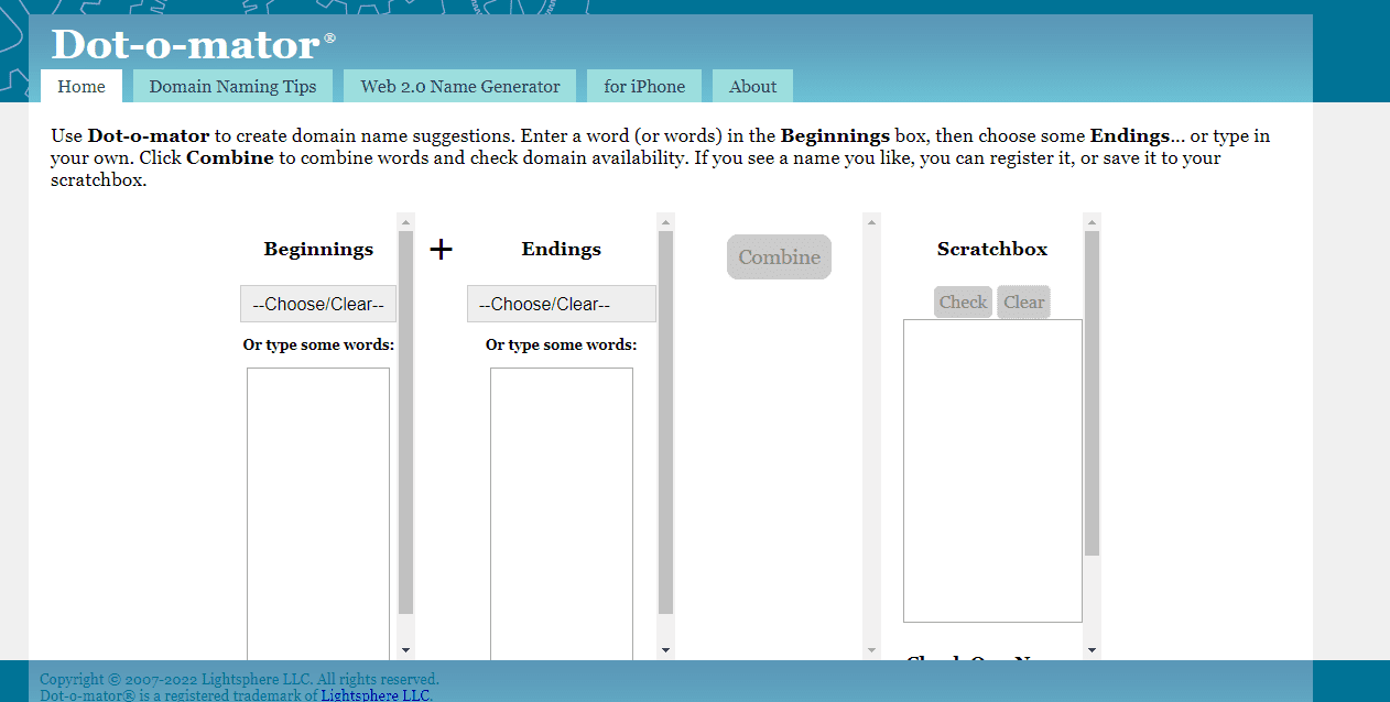 Dottomator Domain Name Generator