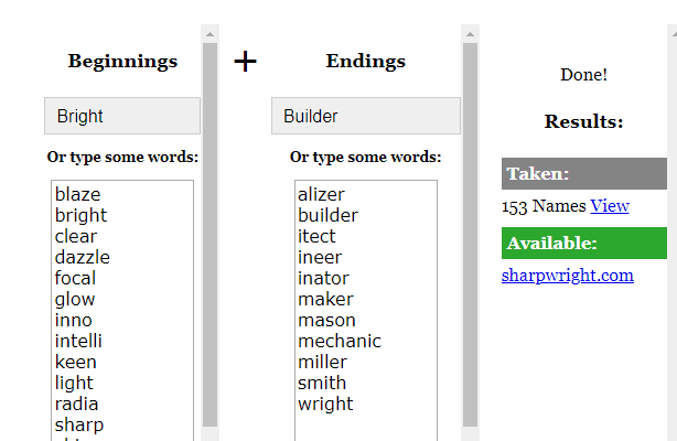  Here is a list of possible results