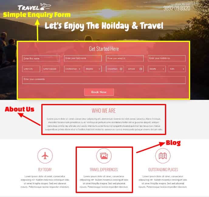 Travel Agency Landing Page