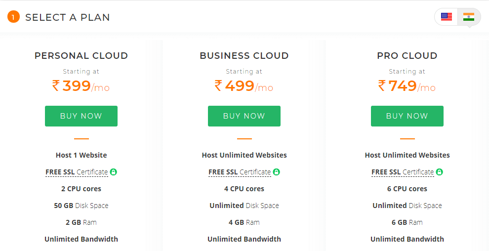 BigRock Cloud Hosting Plan