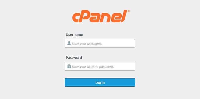 Login into the cPanel