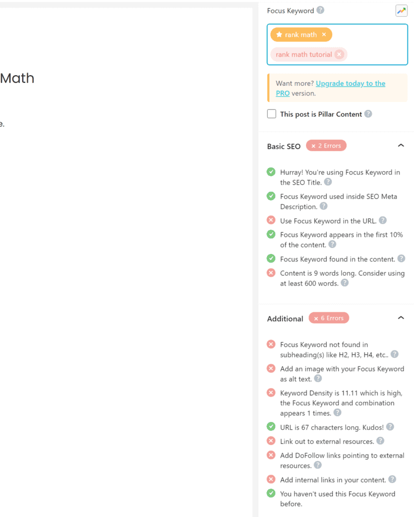 SEO Performance Rank Math