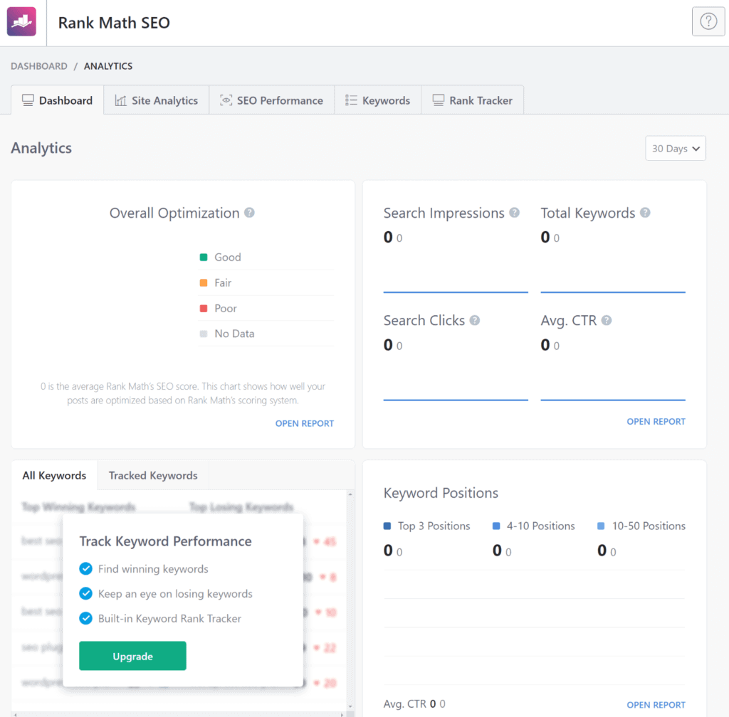 User Interface Rank Math