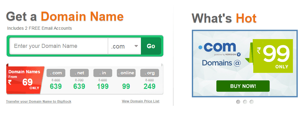 website to register Domain