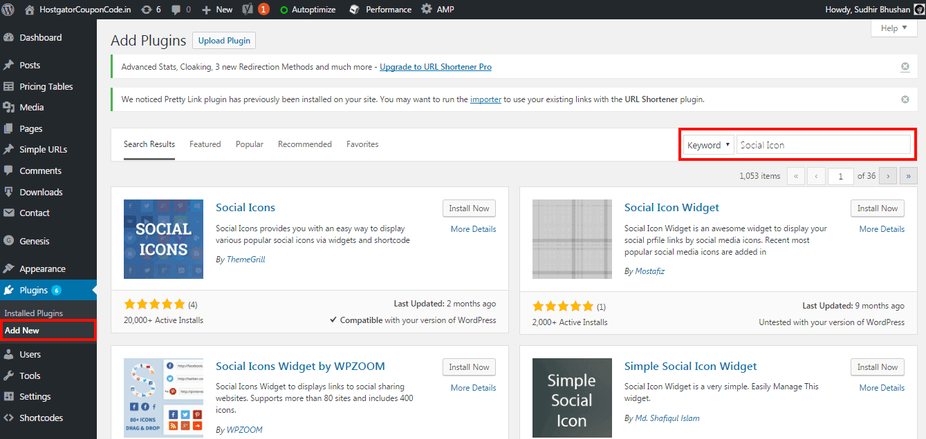 WordPress add plugins